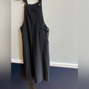 Wide Leg Black Overalls M